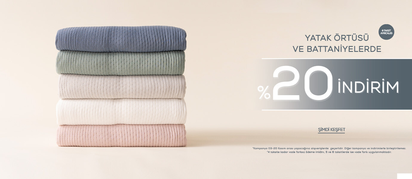 Yatak Örtüsü Battaniye %20 İndirim