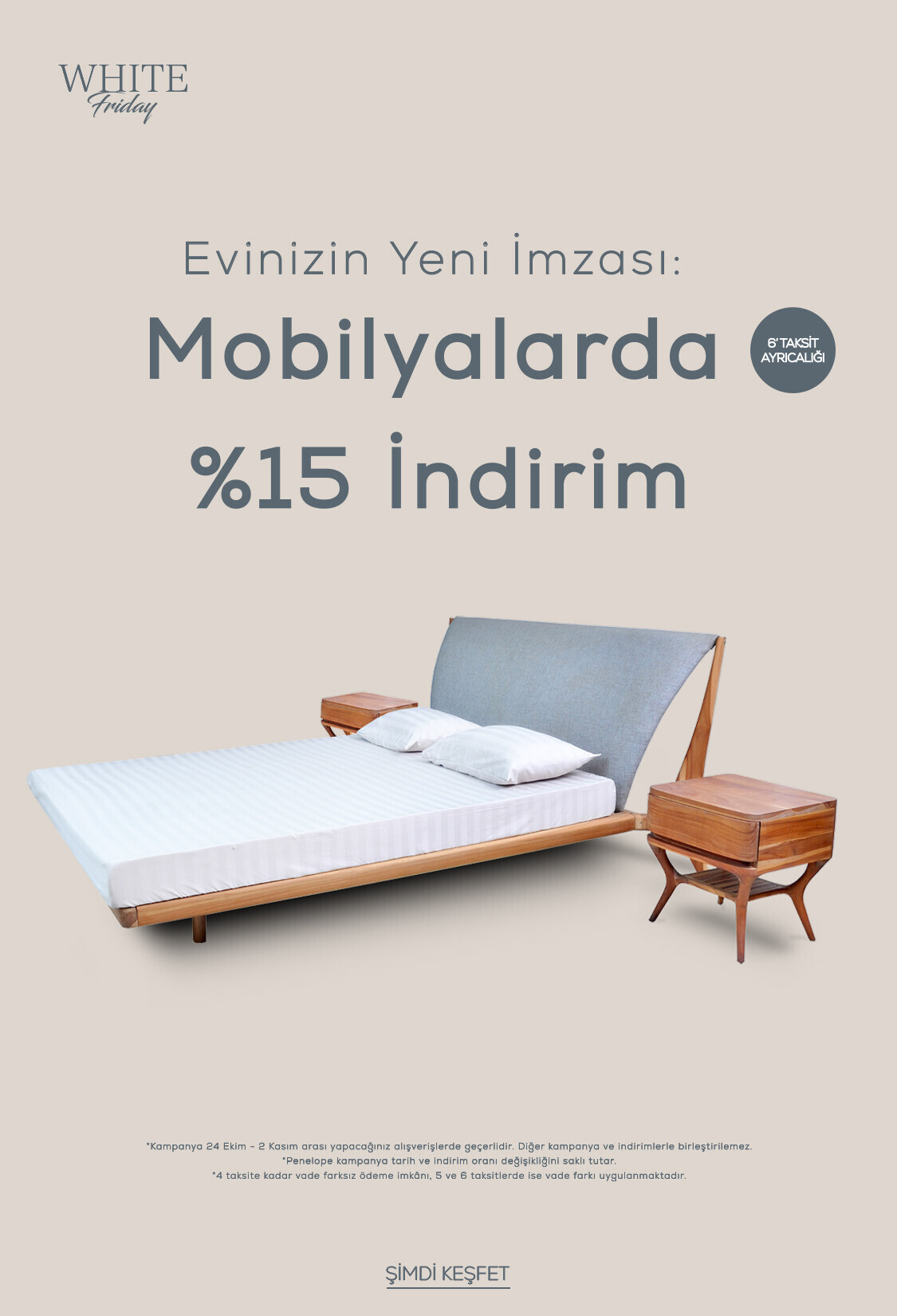Mobilya Koleksiyonunda Net %15 İndirim