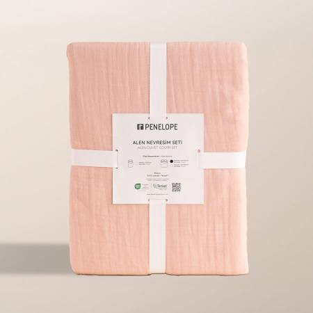 %100 Lyocell-Tencel™ Nevresim Seti 240x220 cm Pudra - Alen Serisi - Penelope
