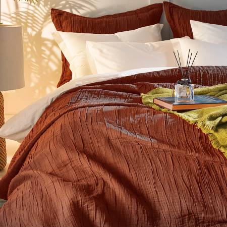 Alice Yatak Örtüsü Kiremit 240x250 - Penelope