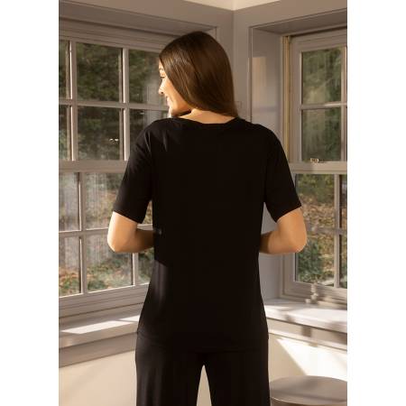 Kadın Kısa Kollu Tişört M Siyah - Baily Koleksiyonu - Penelope (1)