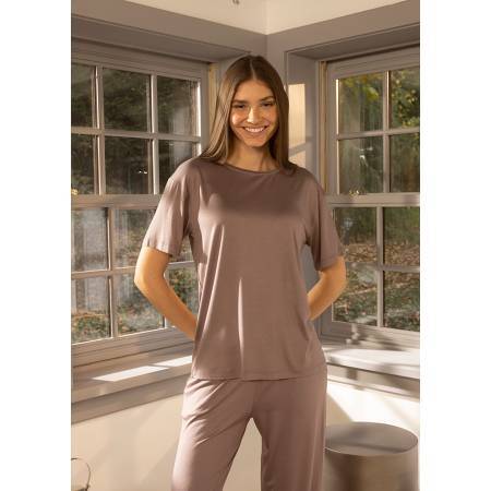 Kadın Kısa Kollu Tişört S Vizon - Baily Koleksiyonu - 1