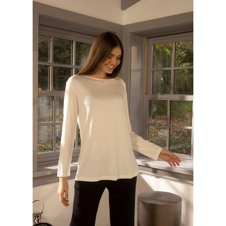 Kadın Uzun Kollu Tişört L Ekru - Baily Koleksiyonu - 3