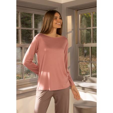 Kadın Uzun Kollu Tişört XL Gül Kurusu - Baily Koleksiyonu - 3