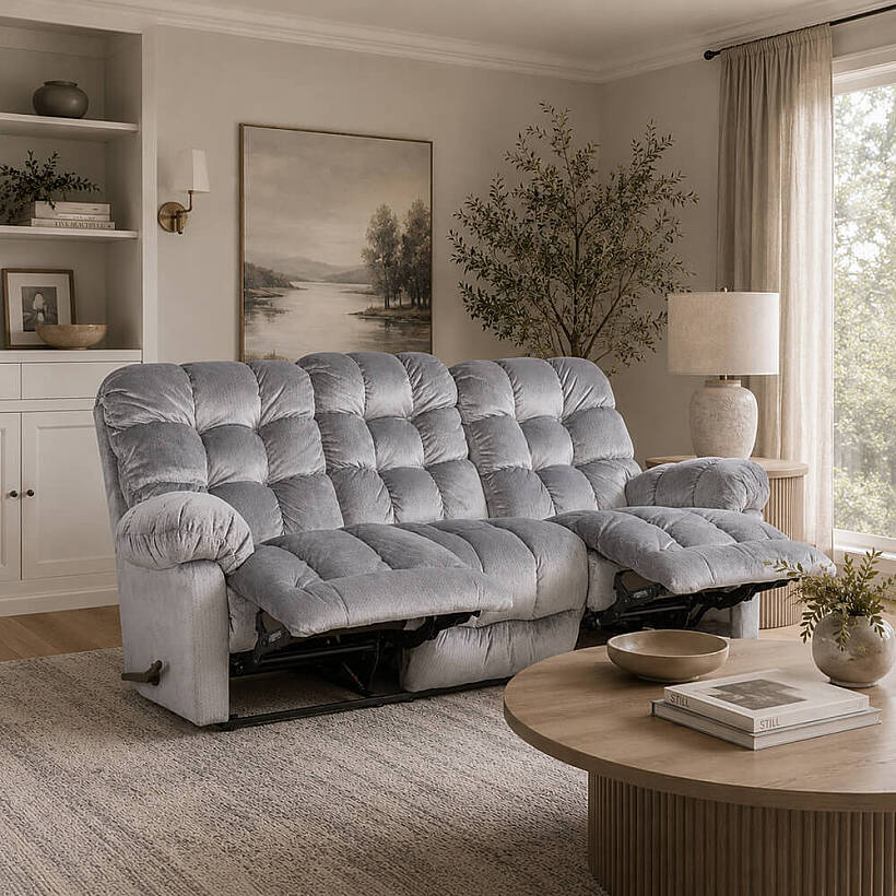 Brosmer 3'lü Kanepe ve TV Koltuğu Mavi - Best Home Furnishings - 