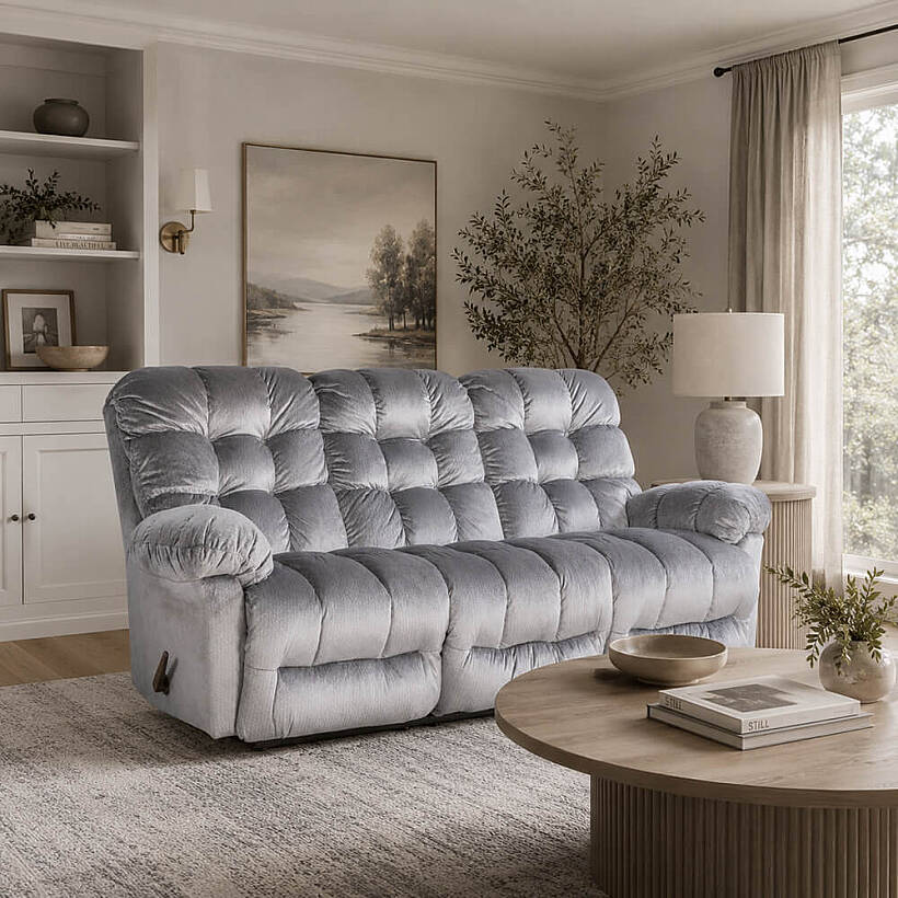 Brosmer 3'lü Kanepe ve TV Koltuğu Mavi - Best Home Furnishings - 