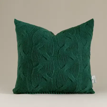Triko Kırlent Kılıfı Yeşil 45x45 cm - Cabella Serisi - 5