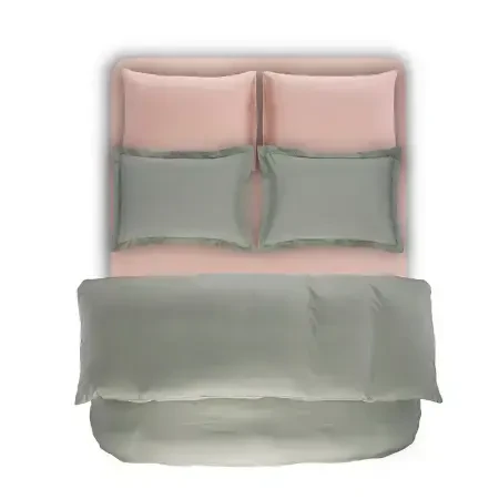 %100 TENCEL™ Lastikli Çarşaf Seti 160x200 cm Pudra - Celine Serisi - Penelope (1)