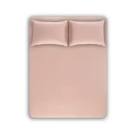 %100 TENCEL™ Lastikli Çarşaf Seti 200x200 cm Pudra - Celine Serisi - 1