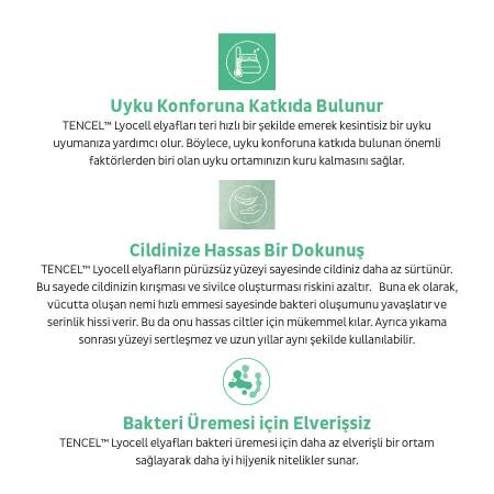 %100 TENCEL™ Lastikli Çarşaf Seti 100x200 cm Beyaz - Celine Serisi - 8