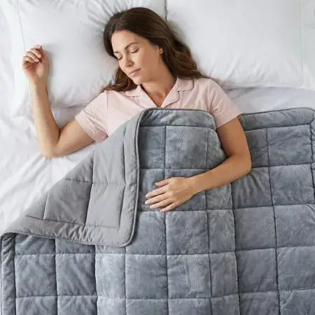 Çift Kişilik Çift Taraflı Welsoft Yorgan Gri 195x215 cm - Velour Serisi - 1