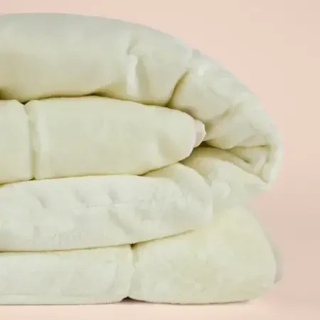 Çift Kişilik Çift Taraflı Welsoft Yorgan Krem 195x215 cm - Velour Serisi - Penelope (1)