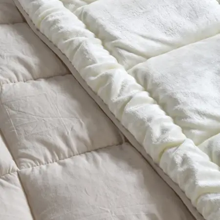 Çift Kişilik Çift Taraflı Welsoft Yorgan Krem 195x215 cm - Velour Serisi - 4