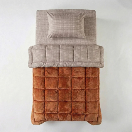 Çift Taraflı Welsoft Comforter Yorgan Seti Turuncu - Dormio Soft Trigo Serisi - 10
