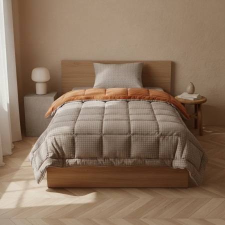 Çift Taraflı Welsoft Comforter Yorgan Seti Turuncu - Dormio Soft Trigo Serisi - 11