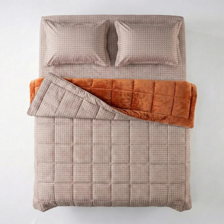 Çift Taraflı Welsoft Comforter Yorgan Seti Turuncu - Dormio Soft Trigo Serisi - 5
