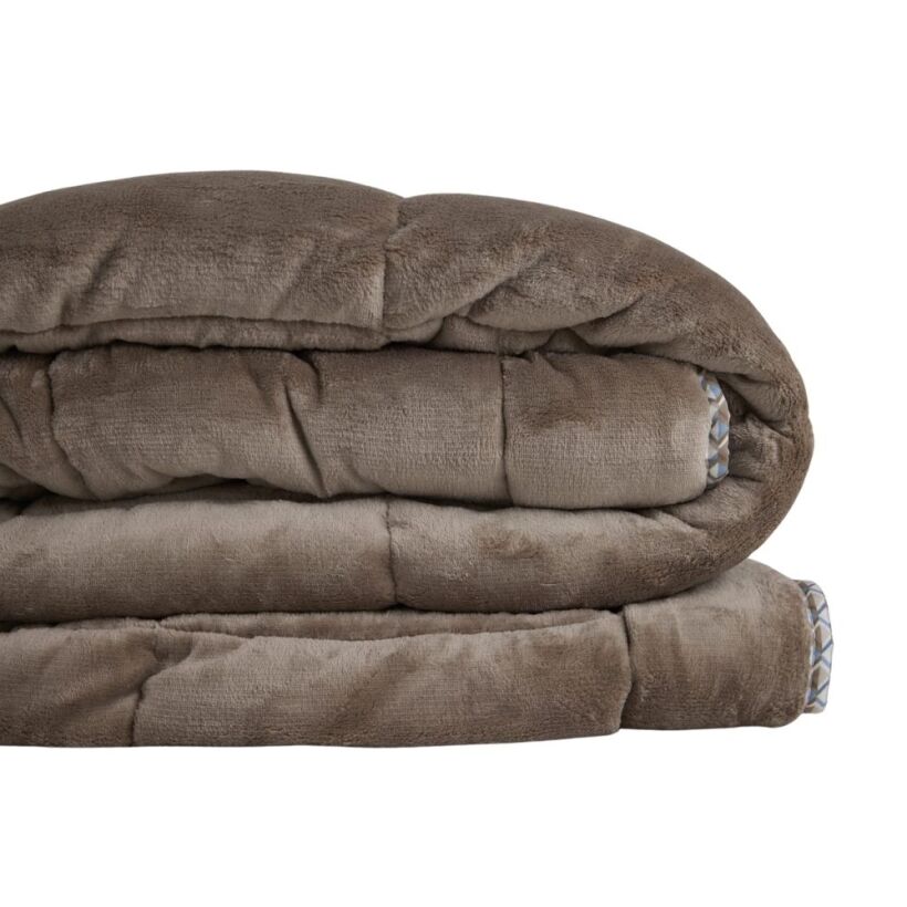 Çift Taraflı Welsoft Comforter Yorgan Seti Vizon - Dormio Soft Trigo Serisi - 