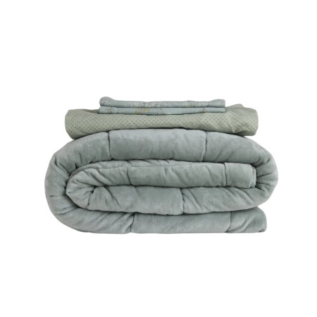 Çift Taraflı Welsoft Comforter Yorgan Seti Yeşil - Dormio Soft Bloom Serisi - 9