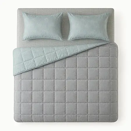 Çift Taraflı Welsoft Comforter Yorgan Seti Yeşil - Dormio Soft Bloom Serisi - 3