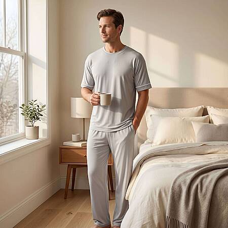 Cooling Jersey Erkek Pijama Takımı - Gri 