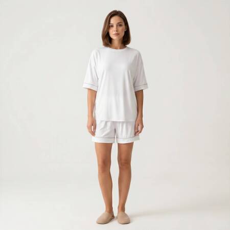 Cooling Jersey Kadın Pijama Takımı - Beyaz - 2