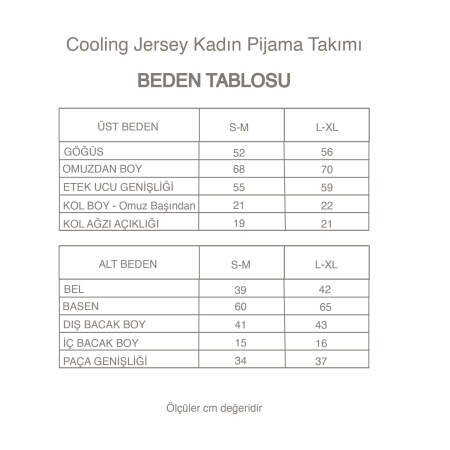 Cooling Jersey Kadın Pijama Takımı - Gri - 7
