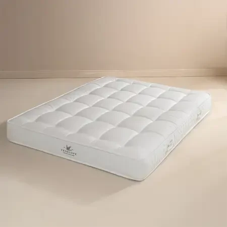 Doğal Pamuk, 1000 Count Pocket Yay Sistemli, El Yapımı Yatak 100x200 cm - Pure White - 3