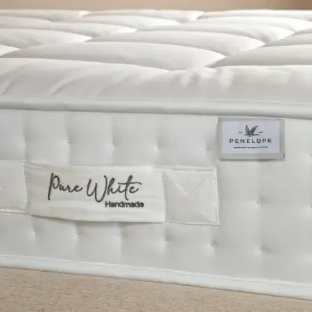 Doğal Pamuk, 1000 Count Pocket Yay Sistemli, El Yapımı Yatak 120x200 cm - Pure White - 2