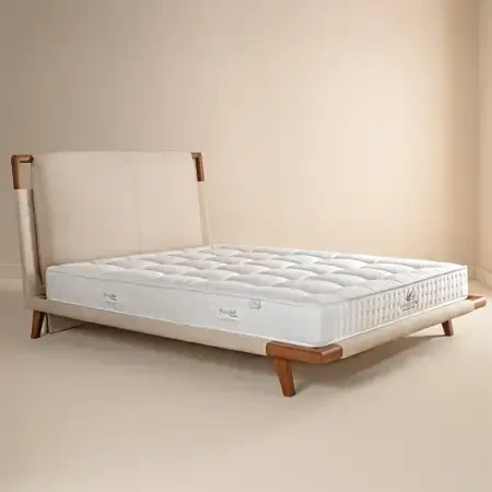 Doğal Pamuk, 1000 Count Pocket Yay Sistemli, El Yapımı Yatak 140x200 cm - Pure White - 5