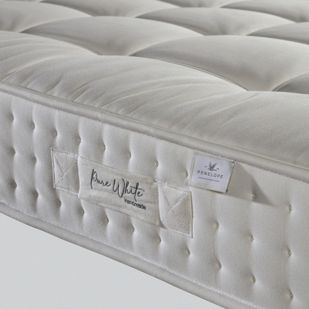 Doğal Pamuk, 1.000 Count Pocket Yay Sistemli, El Yapımı Yatak - Pure White - 2