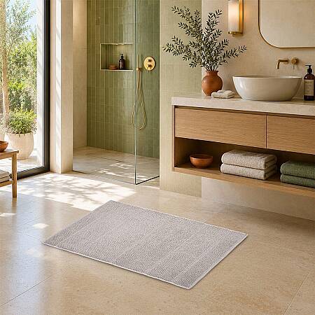 Dora Kaydırmaz Taban Bej Banyo Paspası - 50x80 cm - 1