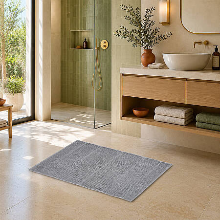 Dora Kaydırmaz Taban Gri Banyo Paspası - 50x80 cm 