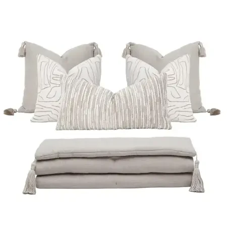 Elera Kırlent Kılıfı 45x45 cm Ekru-Bej - PENELOPE (1)