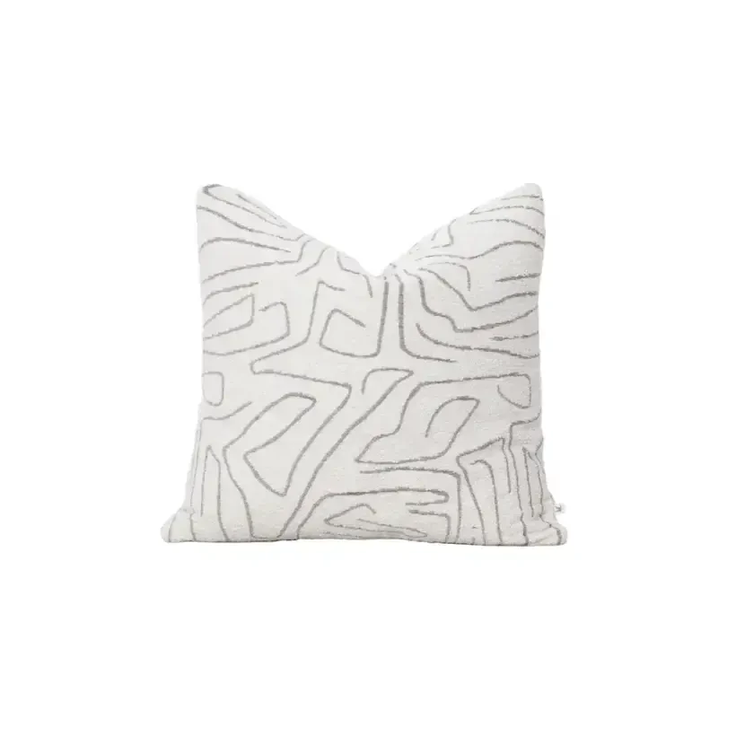 Elera Kırlent Kılıfı 45x45 cm Ekru-Gri - 