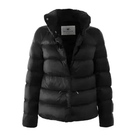 %100 Kaz Tüyü Fiora Kadın Kısa Mont - Siyah /XL - 3