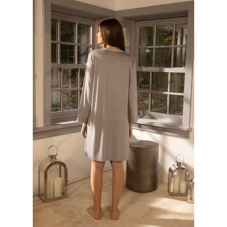 Merserize Viskon Kumaş Gecelik Gri S - Gaia Serisi - Penelope (1)