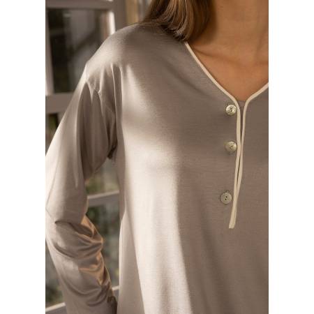 Merserize Viskon Kumaş Gecelik Gri S - Gaia Serisi - 3