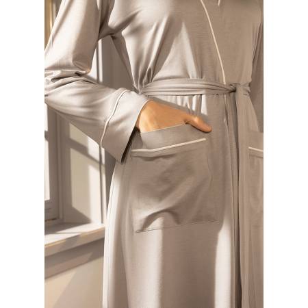 Merserize Viskon Kumaş Sabahlık Gri M - Gaia Serisi - 3