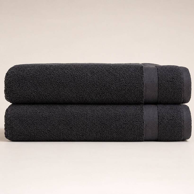 İkili Avantajlı Set - Noa Antrasit Banyo Havlusu 100x150 cm - 