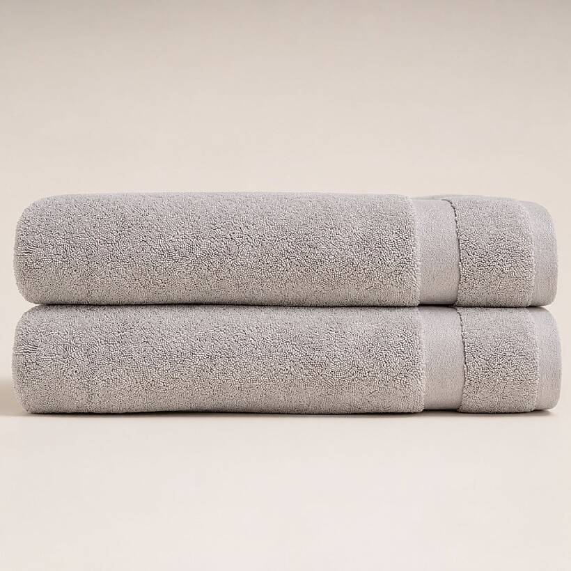 İkili Avantajlı Set - Noa Gri Banyo Havlusu 100x150 cm - 
