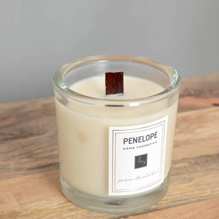 Jasmine And Sandalwood Cam İçi Mum - Ekru - Penelope