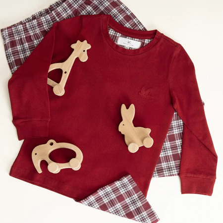 Kız Çocuk Pijama Takımı Bordo - 1