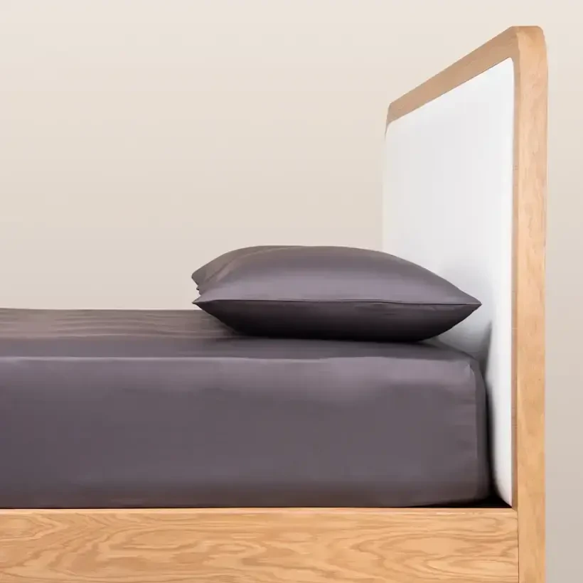 %100 Pamuk Saten Lastikli Çarşaf Seti 100x200 cm Antrasit - Lia Serisi - Penelope