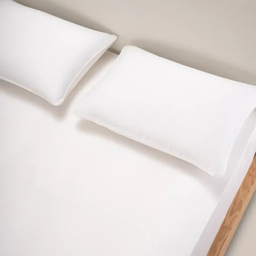 %100 Pamuk Saten Lastikli Çarşaf Seti Beyaz - Lia Serisi - 