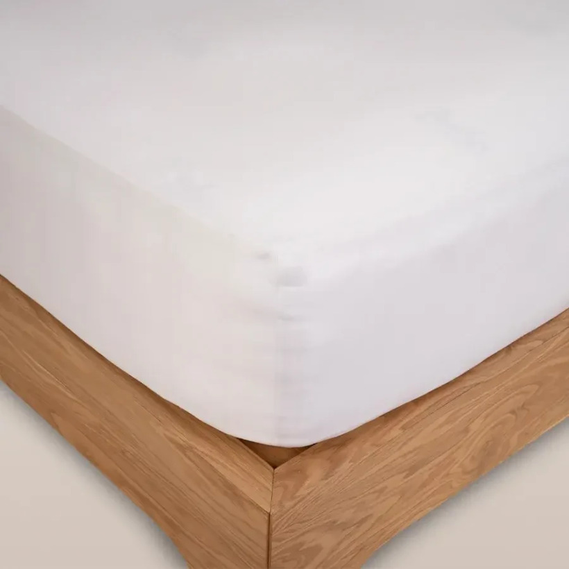 %100 Pamuk Saten Lastikli Çarşaf Seti Beyaz - Lia Serisi - 