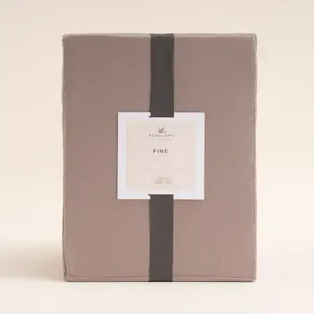 %100 Pamuk Saten Lastikli Çarşaf Seti 180x200 cm Taş - Lia Serisi - 8