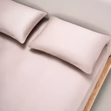 %100 Pamuk Saten Lastikli Çarşaf Seti 200x200 cm Taş - Lia Serisi - Penelope