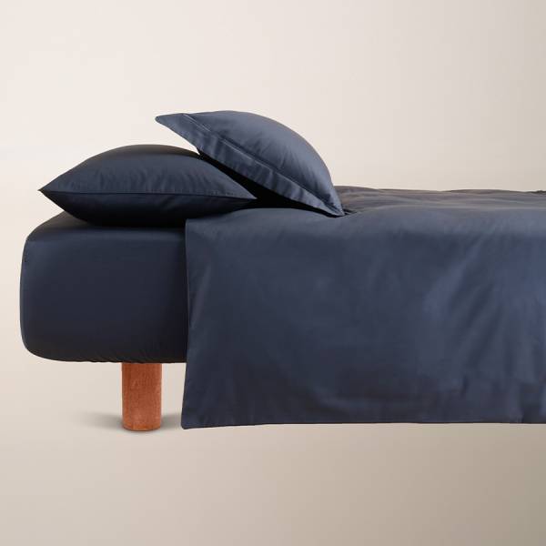 %100 Pamuk Saten Nevresim Seti 240x220 cm Lacivert - Lia Serisi - Penelope