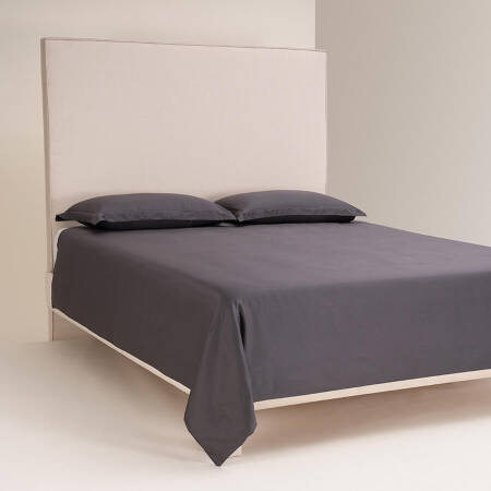 %100 Pamuk Saten Nevresim Seti 160x220 cm Antrasit - Lia Serisi - 2