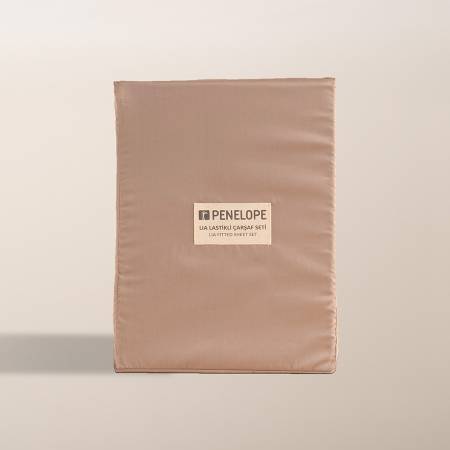 %100 Pamuk Saten Nevresim Seti 240x220 cm Taş - Lia Serisi - Penelope